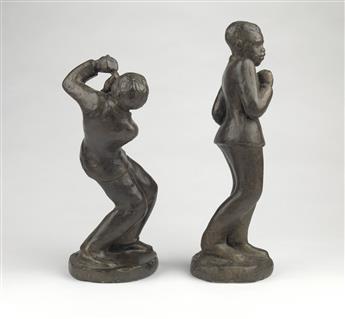 AUGUSTA SAVAGE (1892 - 1962) Pair of dancing figures.